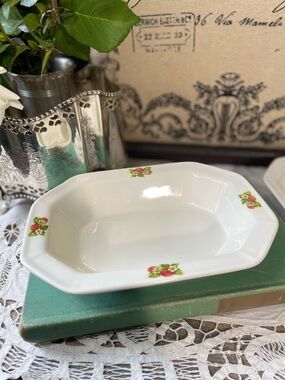 White strawberry fruit serving dishes handmade ceramics plates trays bowls